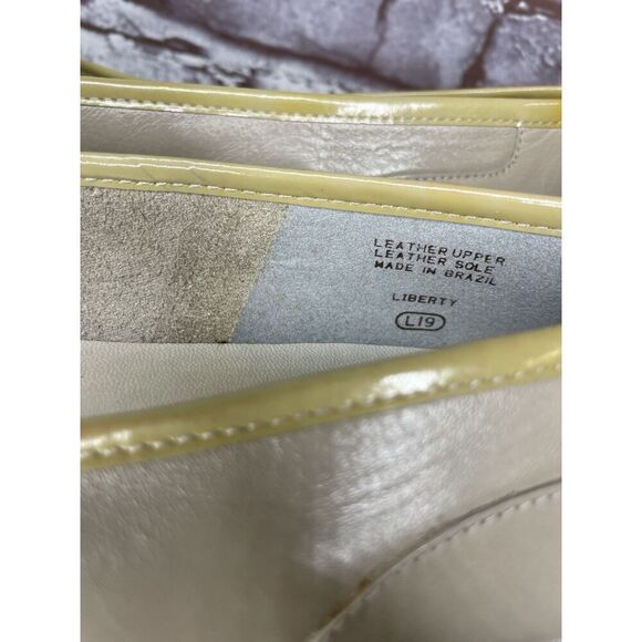 Enzo Angiolini Liberty Yellow Patent Leather Gray Flats Women’s Sz 9.5M US/40EU - Picture 14 of 16